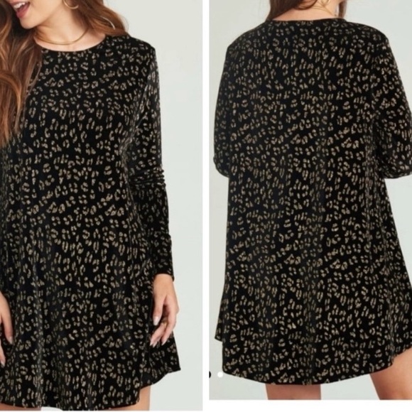 NWT- Show Me Your Mumu Toby Velvet Glitter Cheetah Mini Dress - Picture 4 of 10
